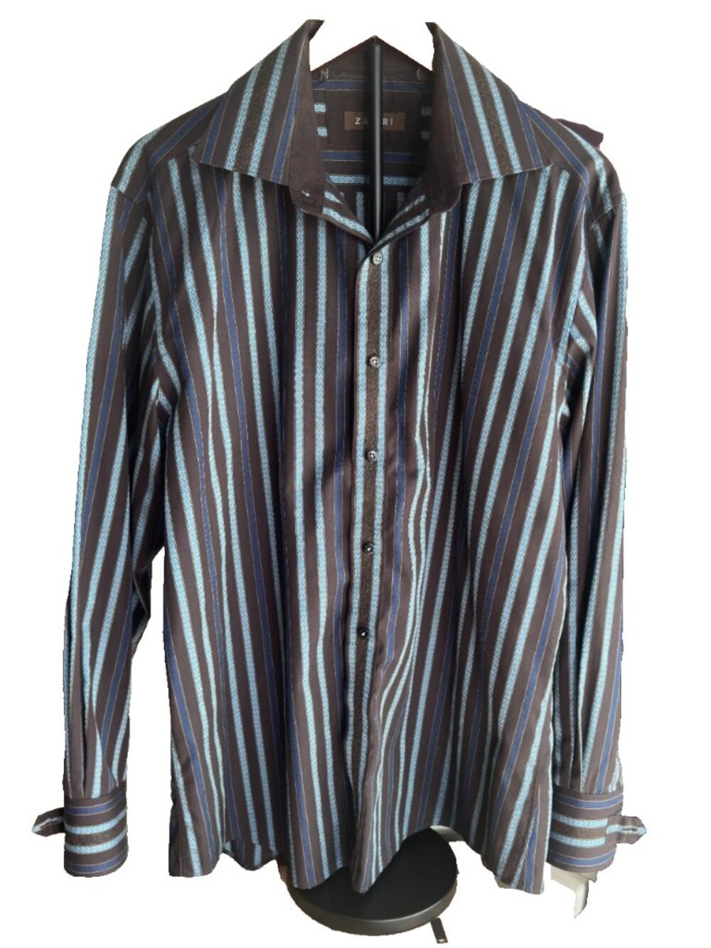 ZAGIRI Button Up Shirt Mens Large Brown Blue, size L